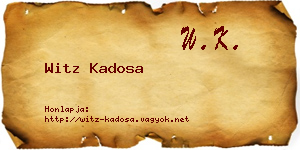 Witz Kadosa névjegykártya