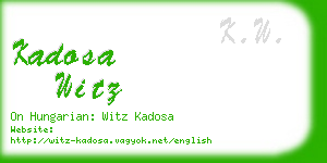 kadosa witz business card